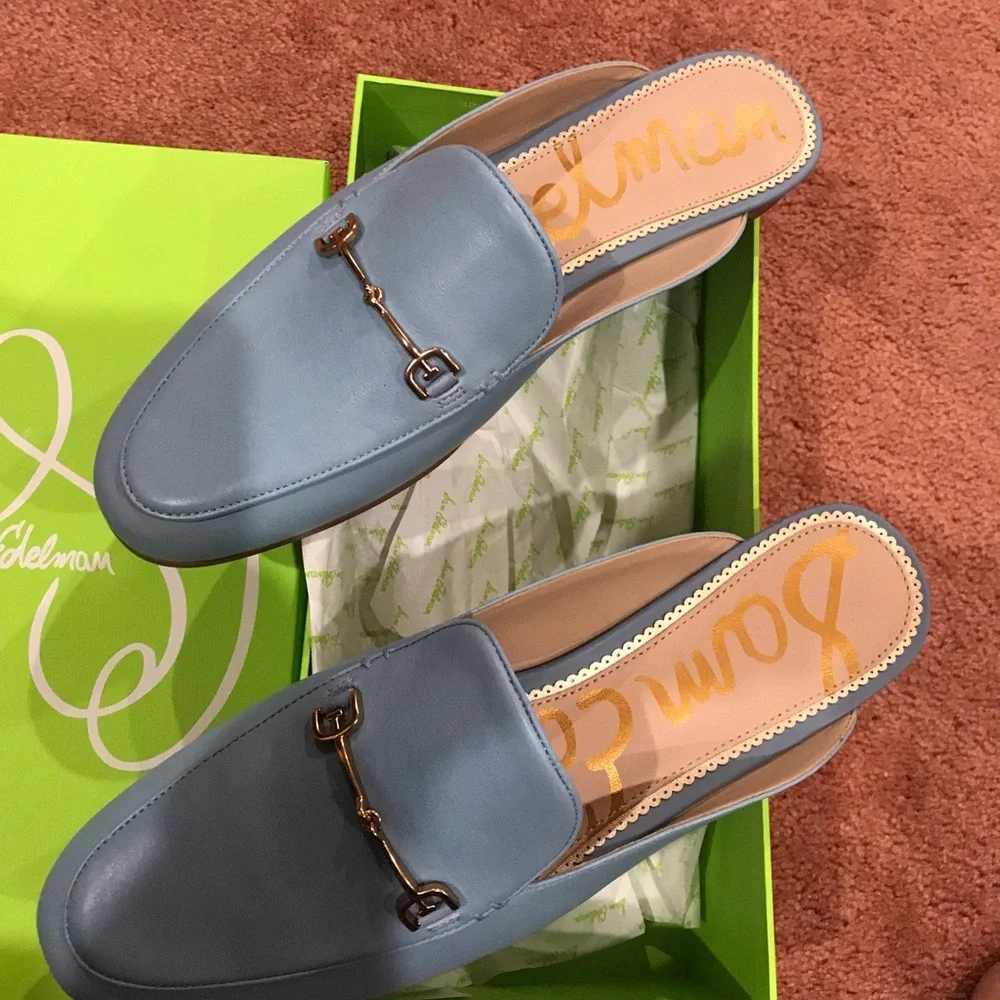 Sam Edelman loafer beautiful blue color all leather - Picture 3 of 16